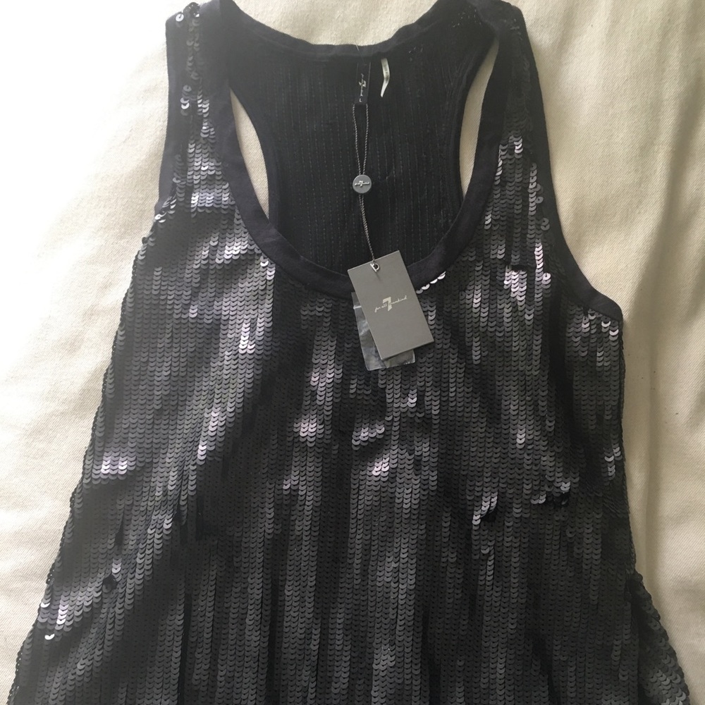 Sequin racerback tank from 7 for All Mankind L